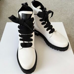 White Combat Brand New Boots. Real leather. 37 size, true to size.